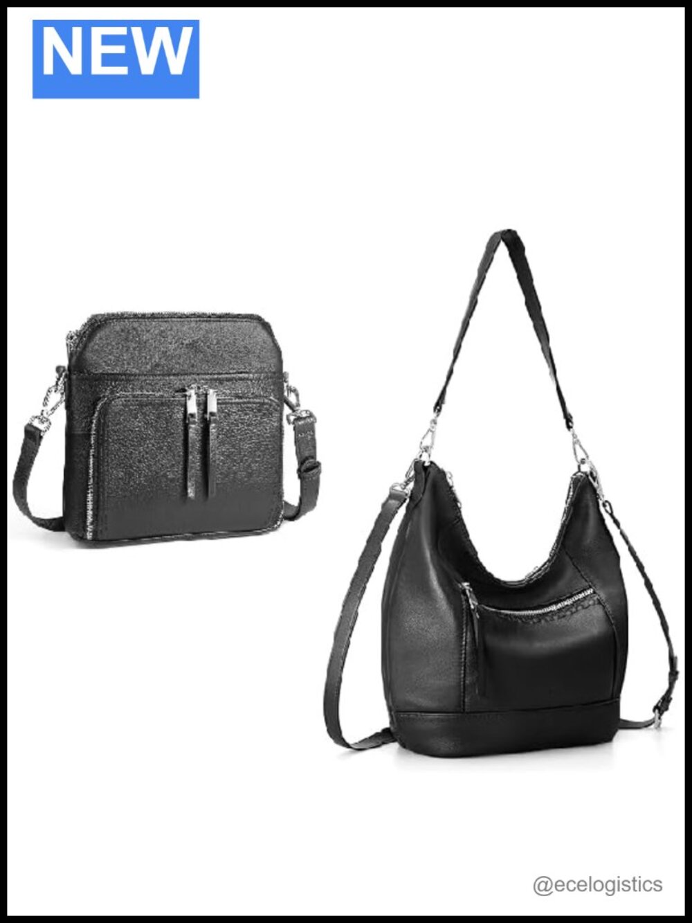 Genuine Leather Crossbody Hobo Purse with RFID Wallet for Women Lightweight